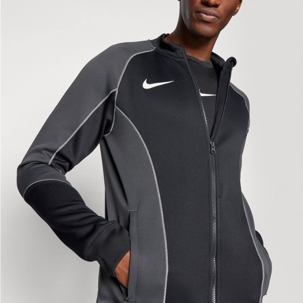 Nike Black and Dark Gray Soccer Jacket